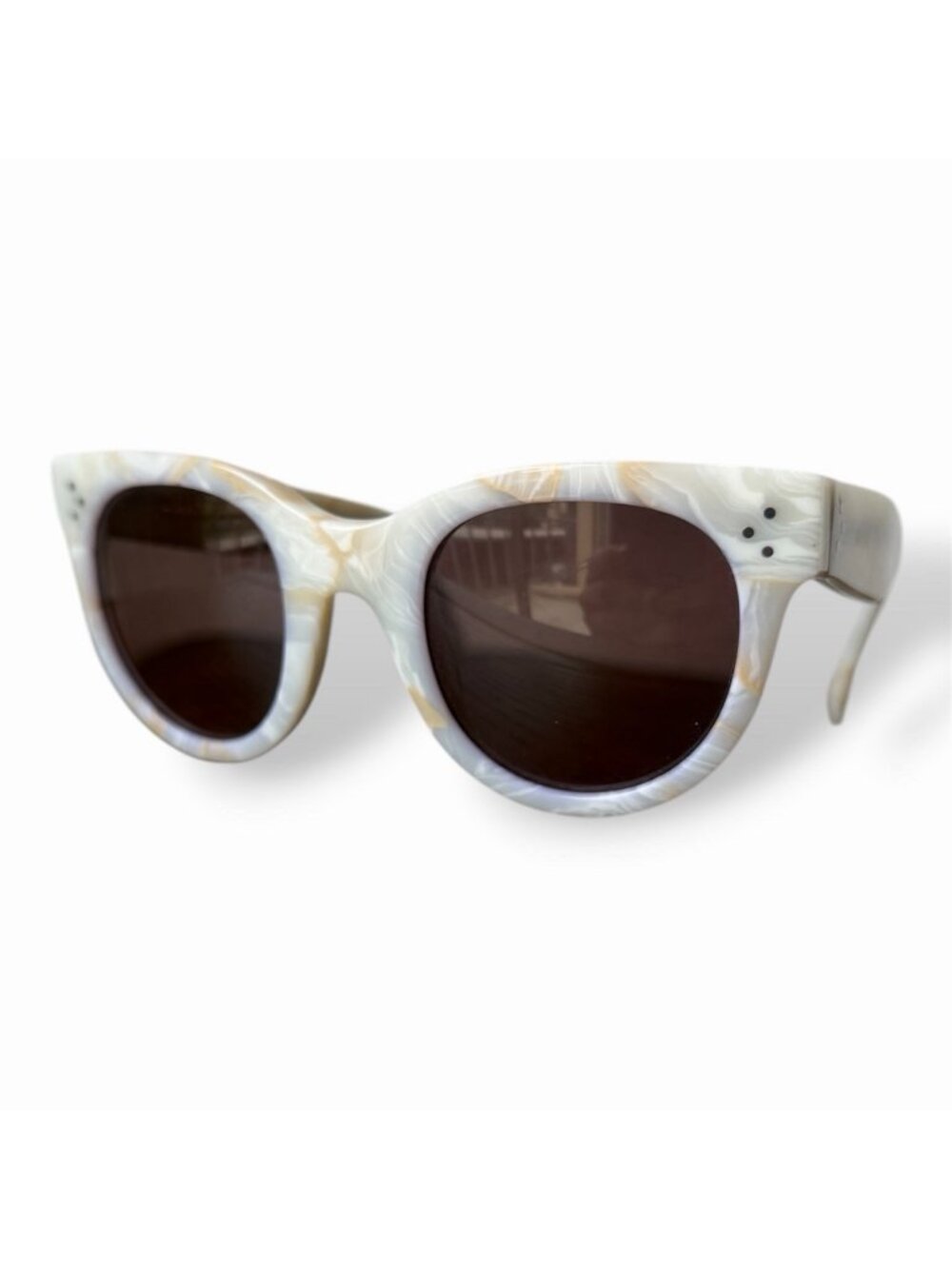 Celine Three Dot Cat Eye Women's Sunglasses Brown Gray 41035/S RX